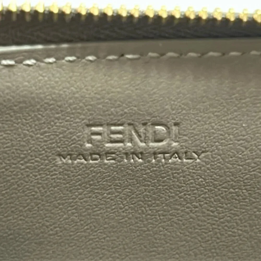FENDI FF Diamond Card Case Gray Leather - Card Case 357-051925 - Picture 5 of 5
